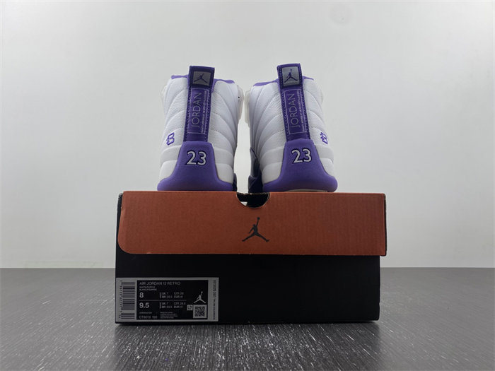 Jordan 12th Generation Nike Air Jordan 12 White Purple Headcoat Authentic 50., Product Number CT8013-150