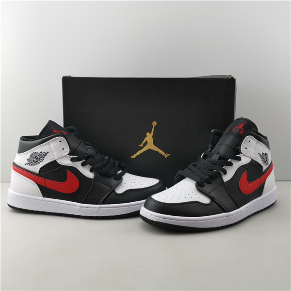 Air Jordan 1 Mid Black White Red