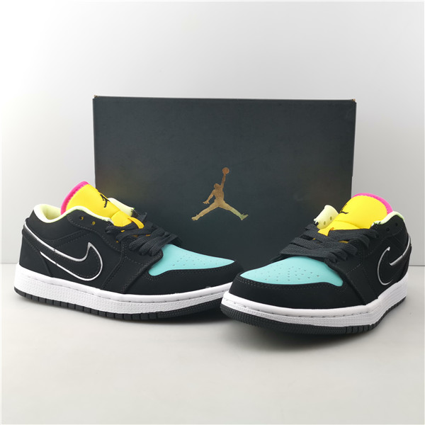 Jordan 1 Low Black Aurora Green Laser Orange CK3022-013