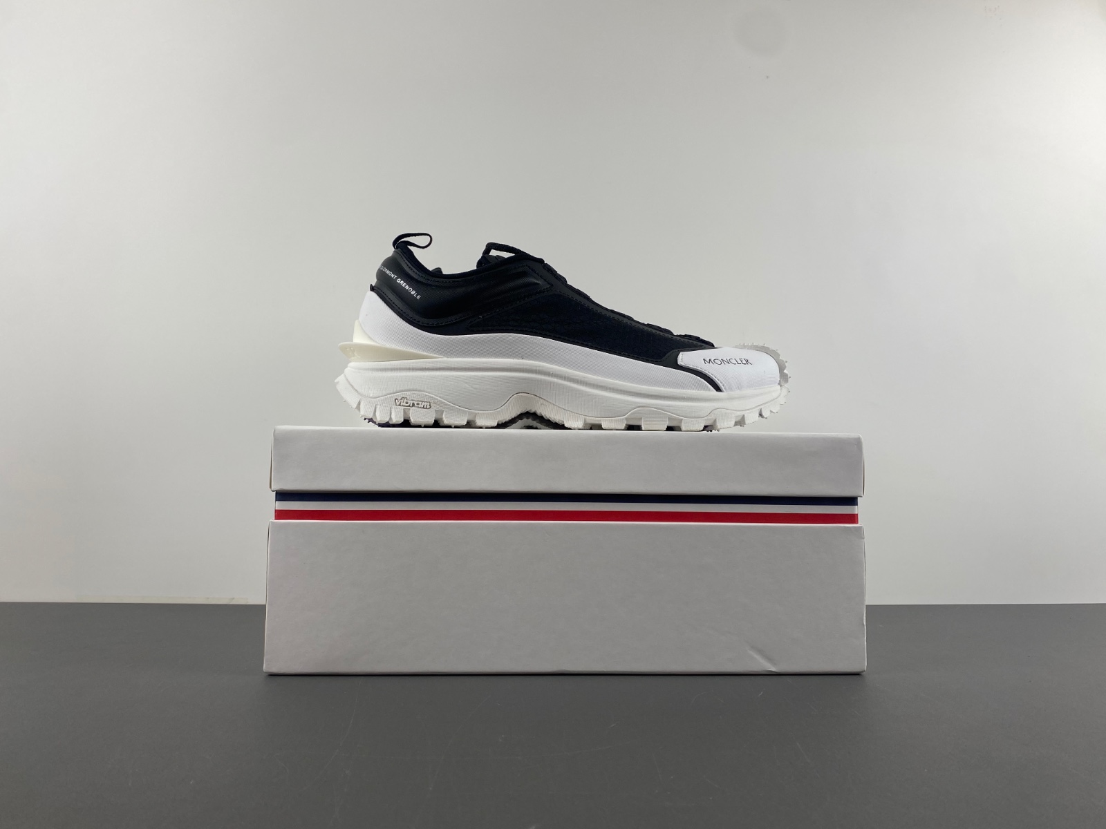 Moncler Mesh White Black Low Top