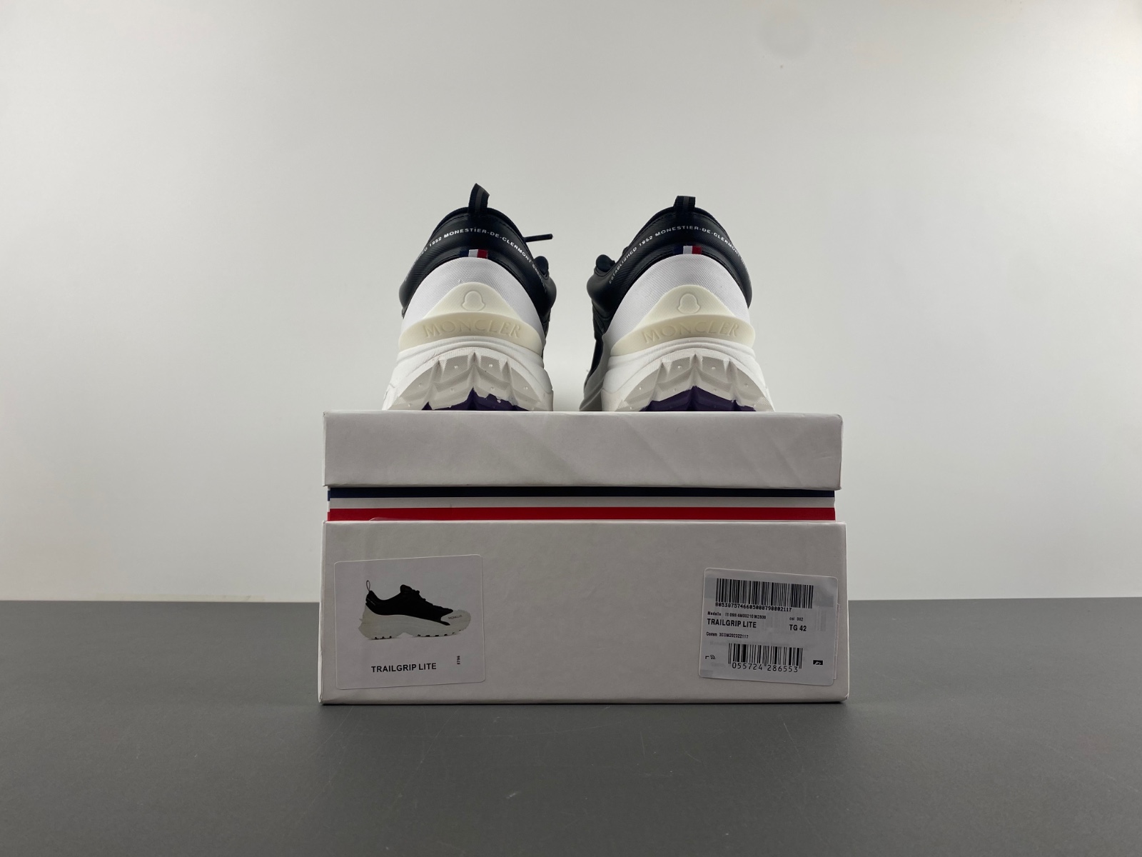 Moncler Mesh White Black Low Top